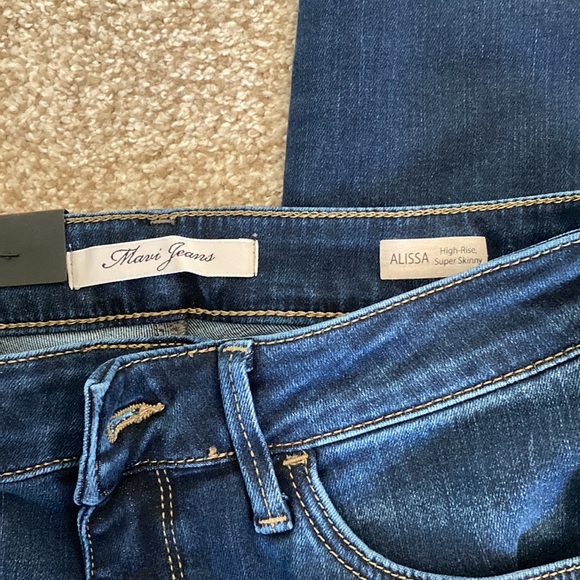 Mavi Denim Alissa High-Rise, Super-Skinny Dark Supersoft 36” Inseam Jeans - Picture 5 of 8